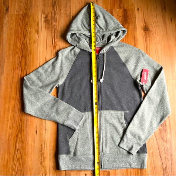 NEW ARIZONA Fleece Hoodie Jacket Full Zip Small Gray Men’s Unisex - Picture 8 of 12